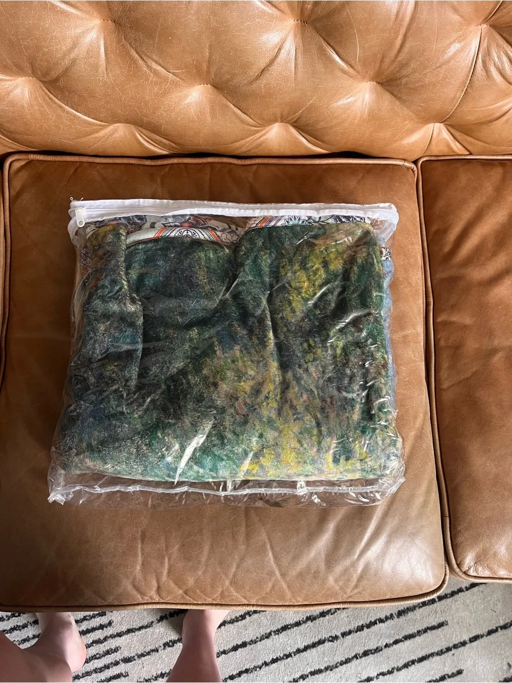 Johnny Was Blue Green Impressionist Throw Blanket